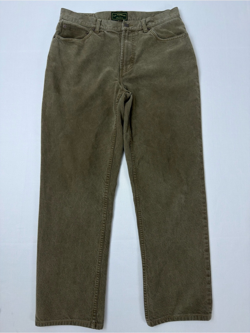 Filson Moleskin 5 Pocket Gold River Pants Men’s 34 Dark Green